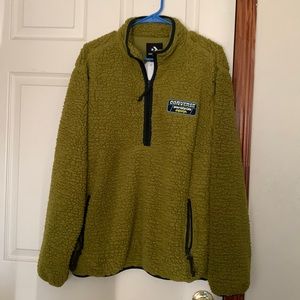 CONVERSE HALF ZIP SHERPA MOSS.